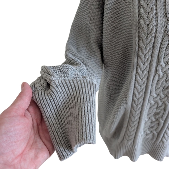 Twigg + Feather Sweater Chunky Cable Knit Grandpa Oversize Women XS Cotton Grey - Picture 7 of 12